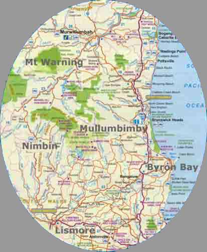 Byron Bay Rainbow Region map